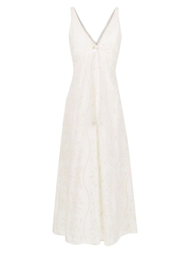 Alcaçuz long lace dress - White