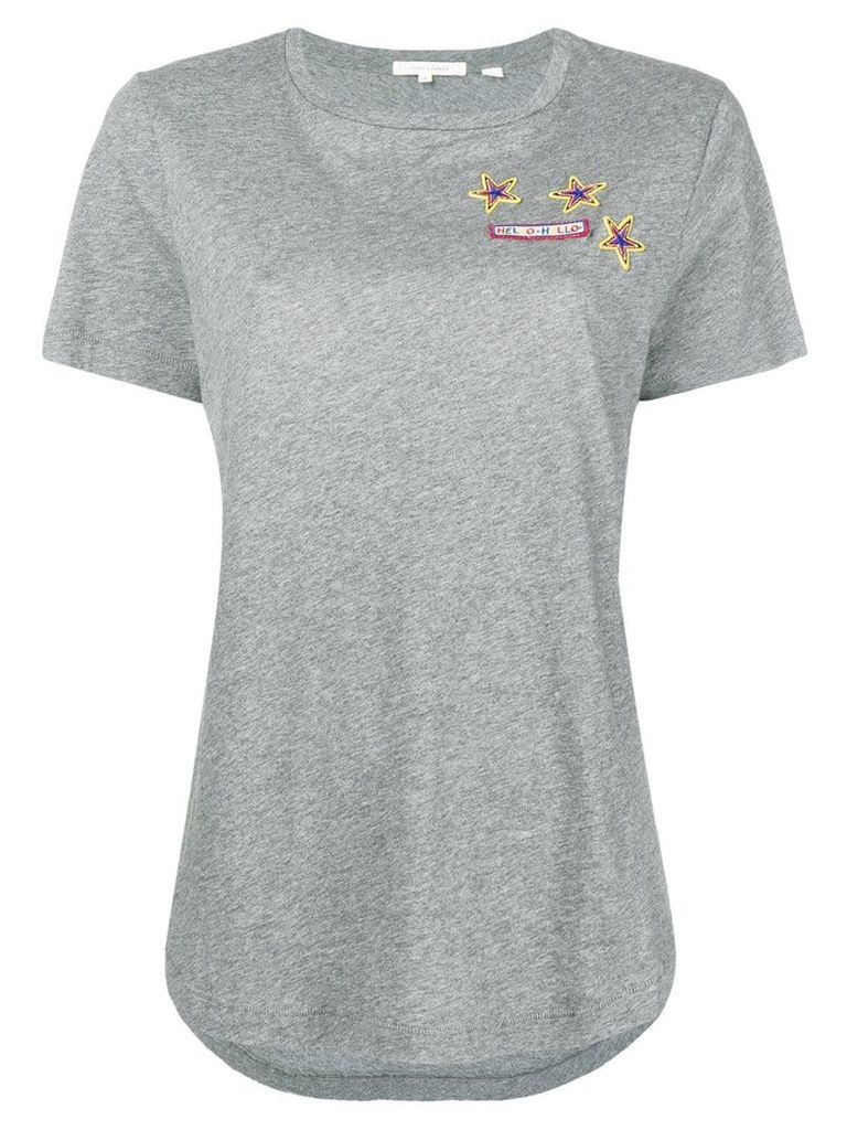 Chinti & Parker embroidered short-sleeve top - Grey