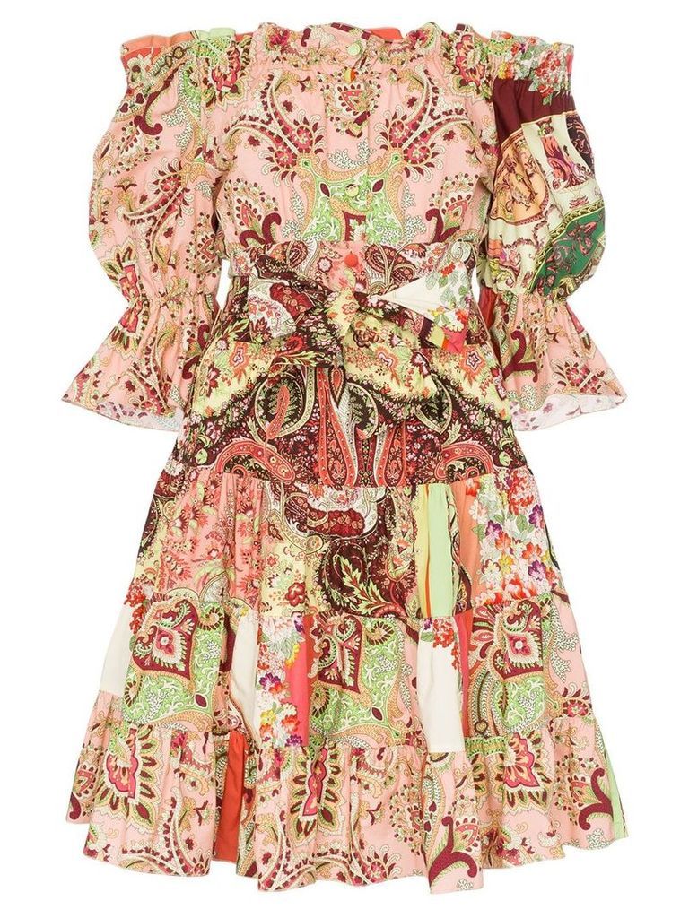 Etro off the shoulder paisley print dress - Pink