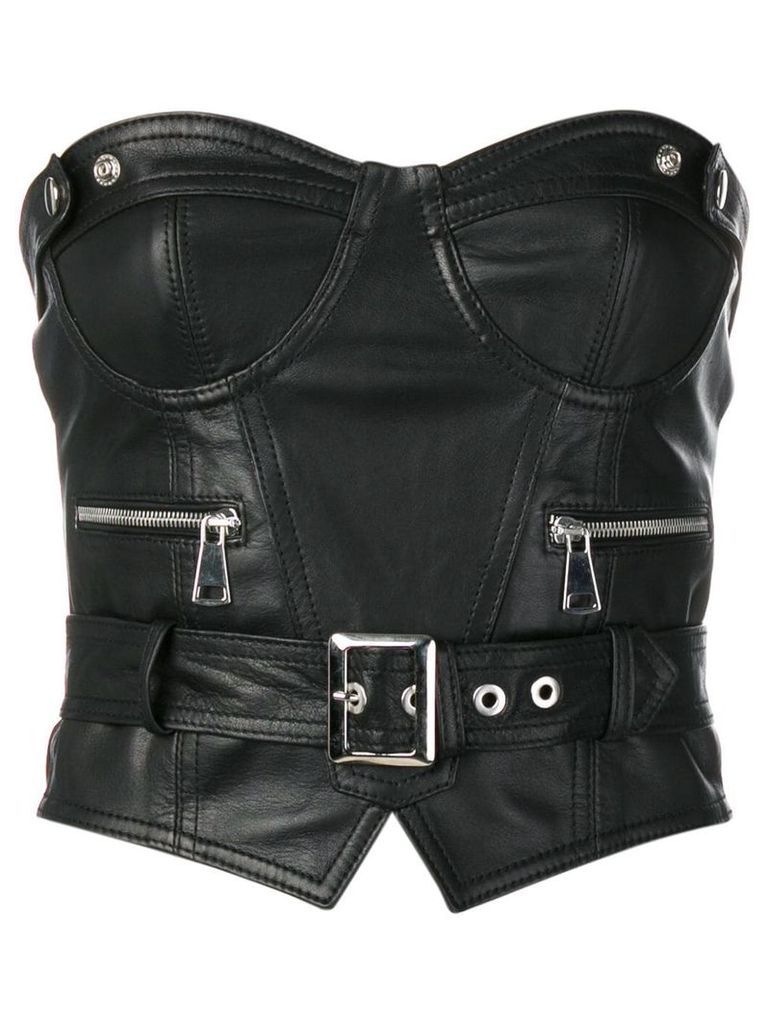 Manokhi belted biker corset - Black