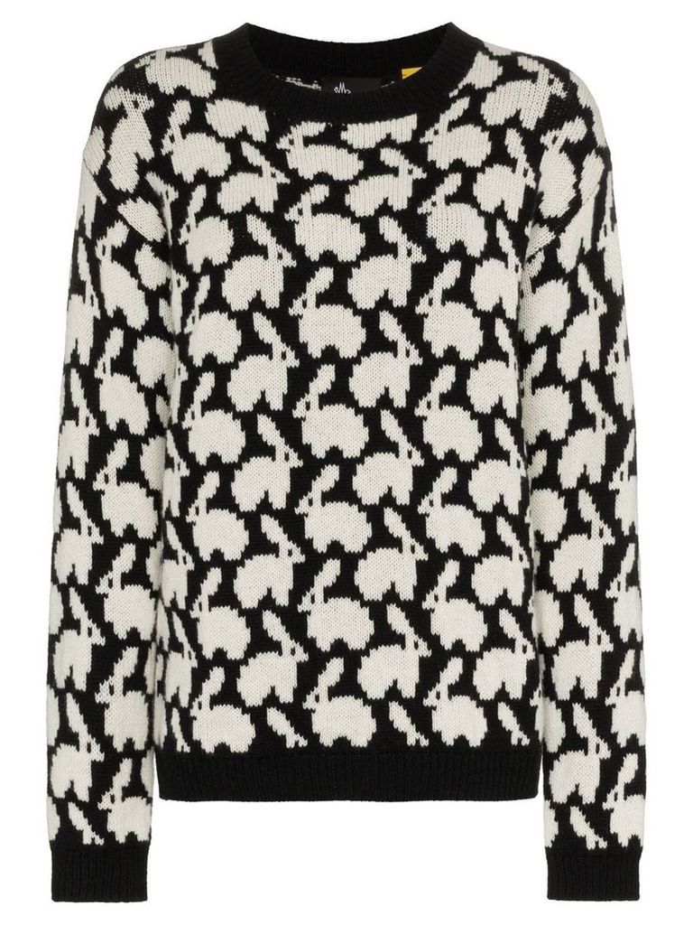 Moncler Rabbit intarsia knit sweater - Black