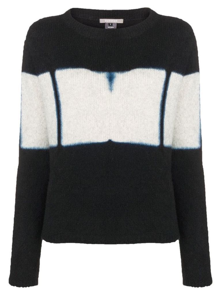 Suzusan cashmere two-tone sweater - Black
