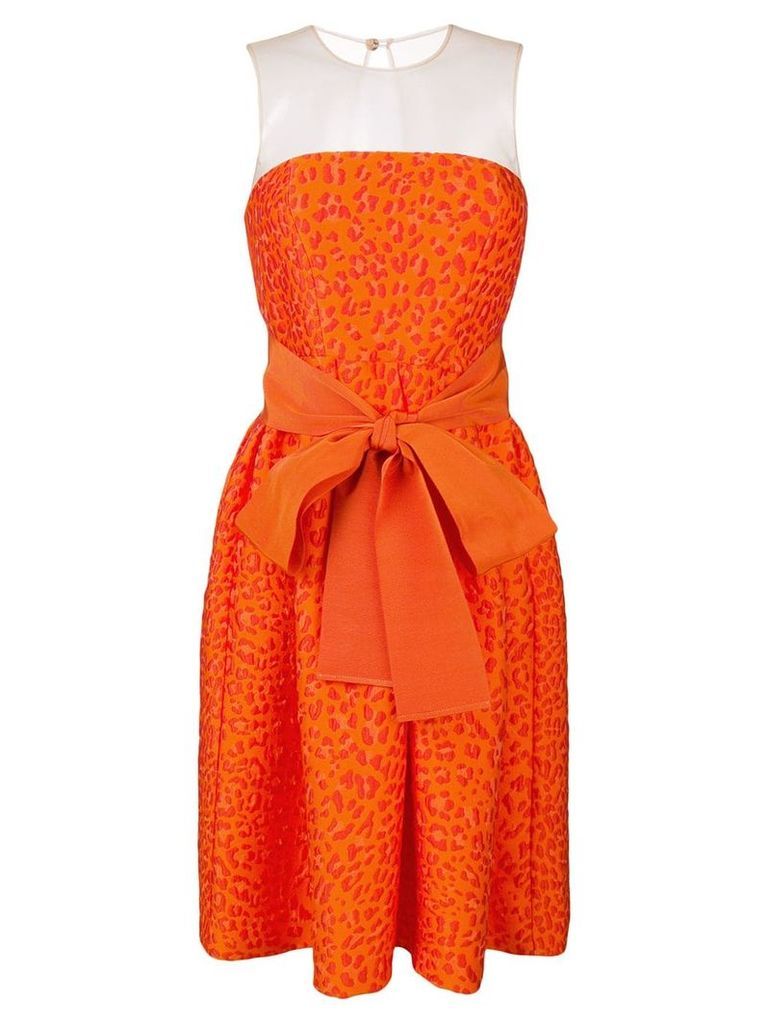 P.A.R.O.S.H. leopard-cloqué cocktail dress - Orange