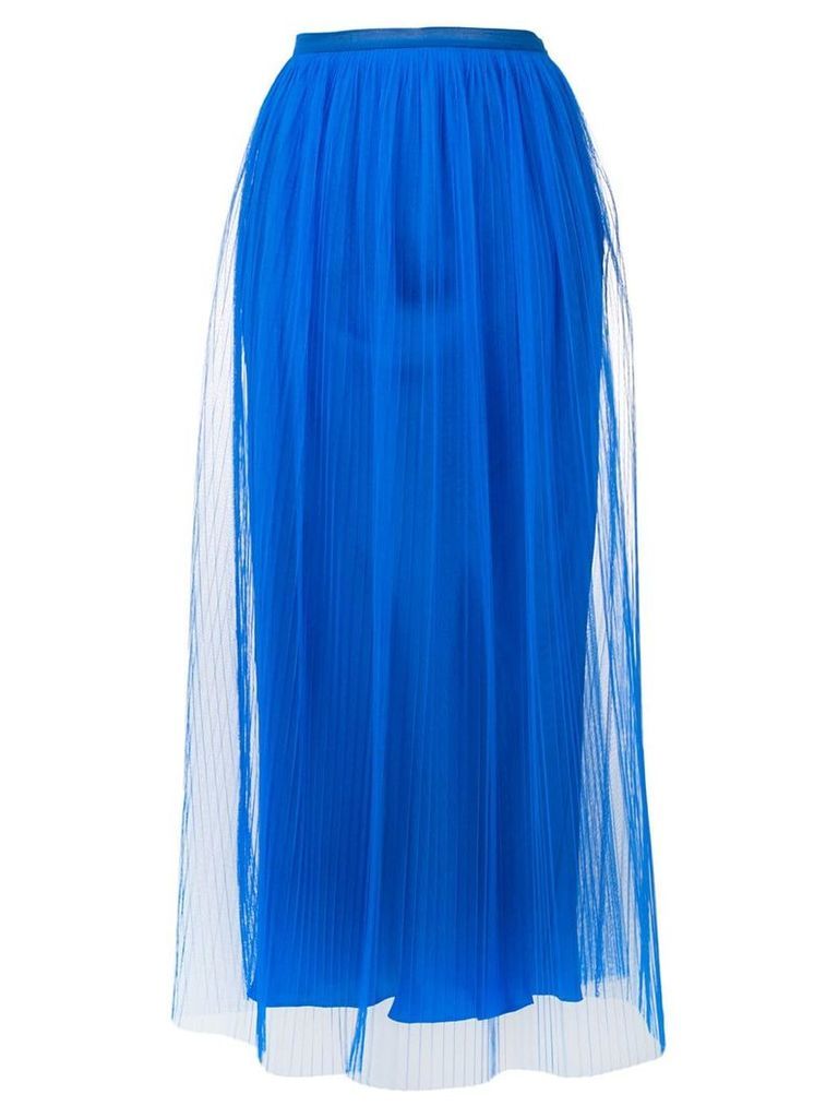 Maison Margiela sheer layered micropleated midi skirt - Blue