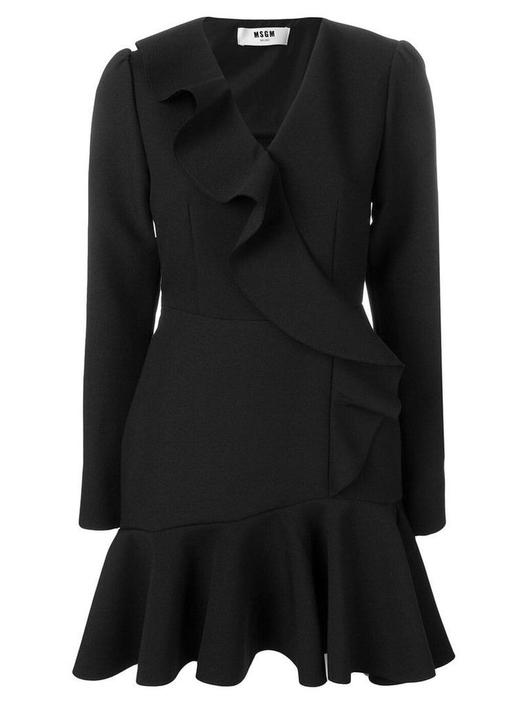 MSGM ruffled mini dress - Black