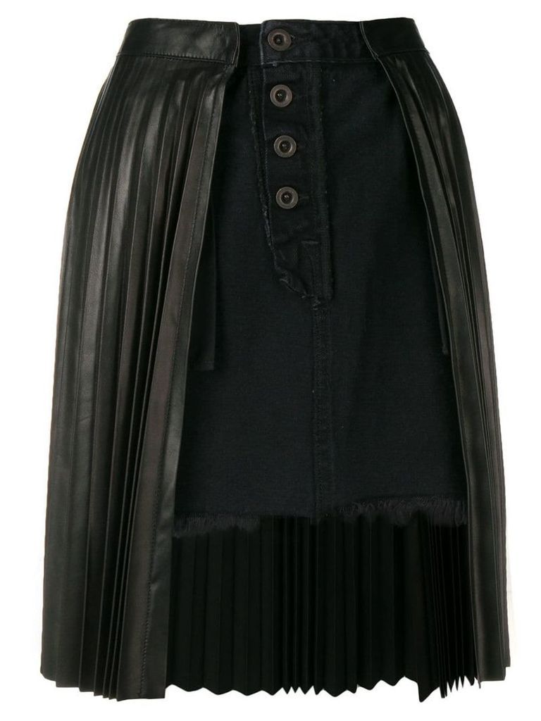Unravel pleated denim skirt - Black