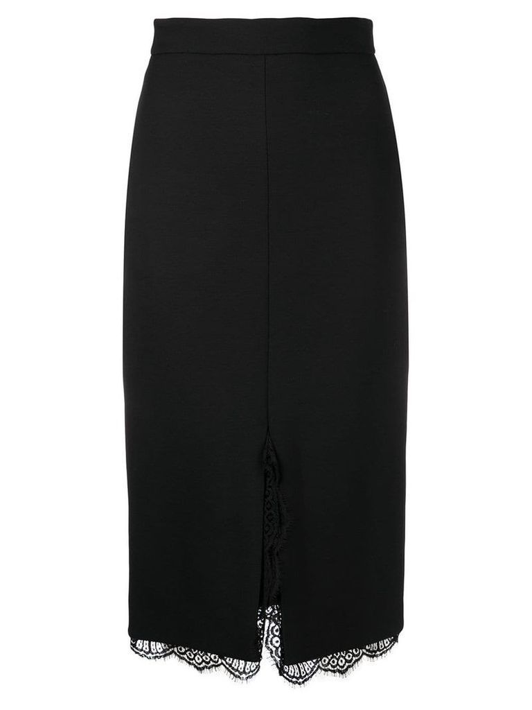 Alexander McQueen lace hem pencil skirt - Black