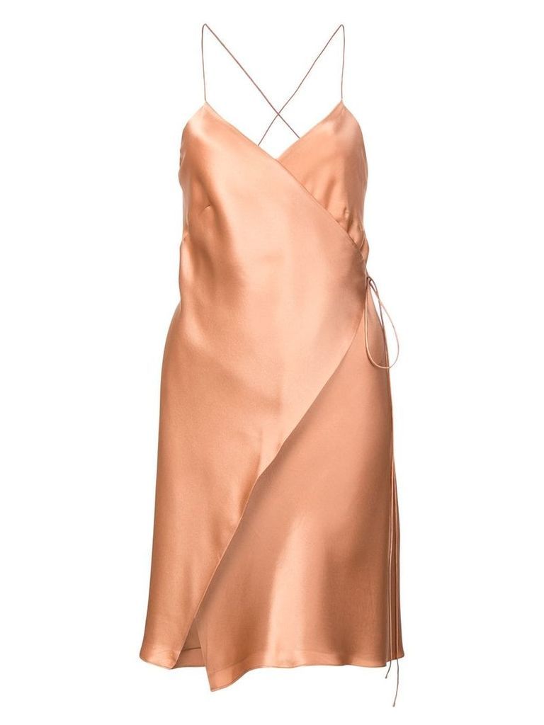 Michelle Mason wrap mini dress - Brown