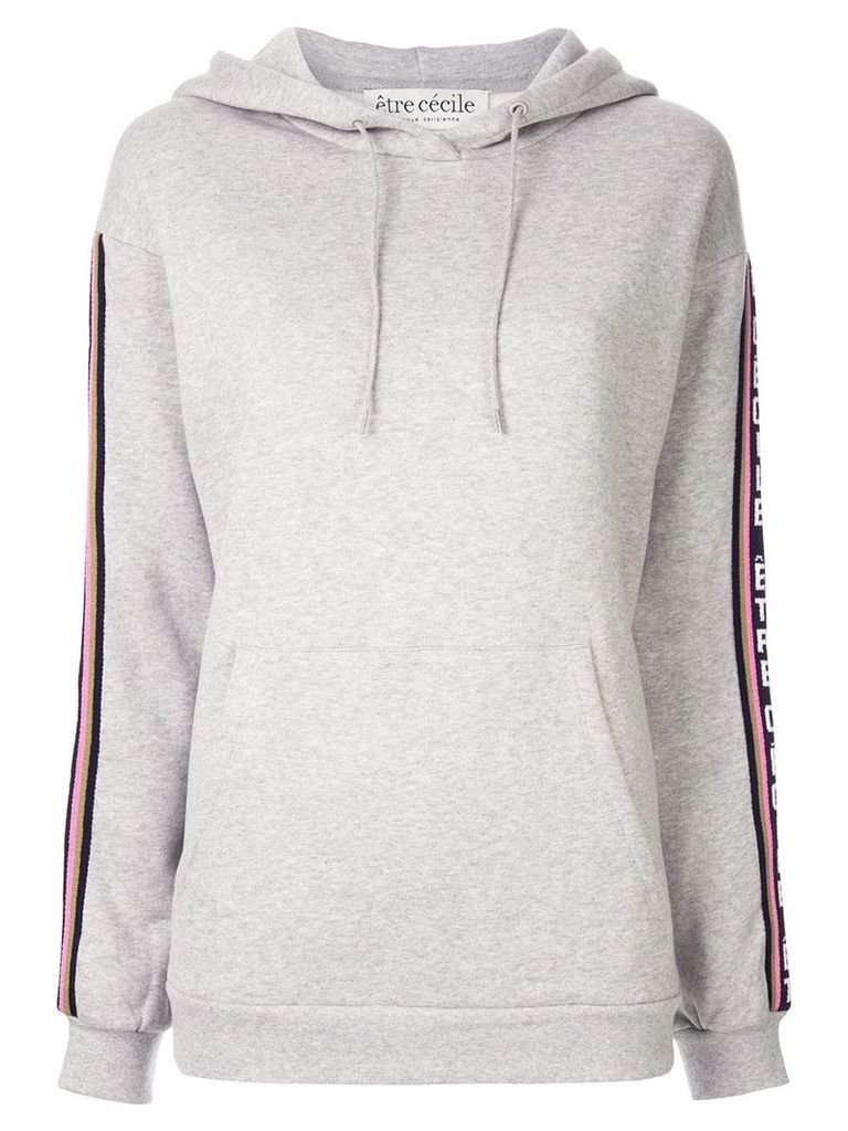Être Cécile logo stripe hoodie - Grey