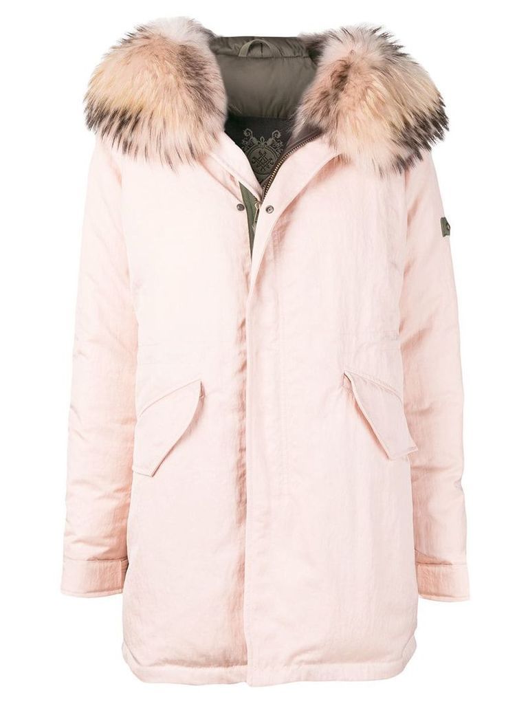 Mr & Mrs Italy fur-trimmed parka coat - Pink