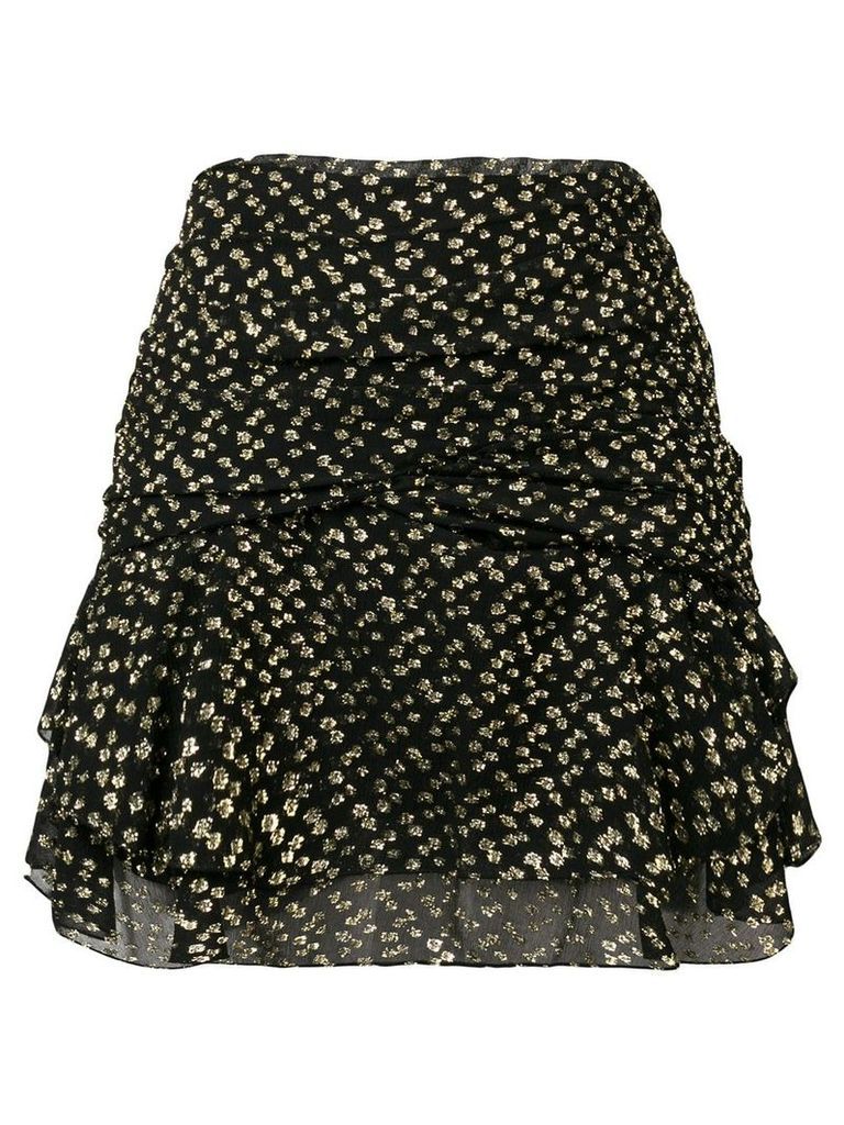 Saint Laurent printed mini draped skirt - Black