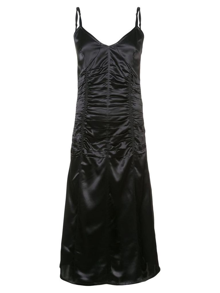 Helmut Lang ruched v-neck dress - Black