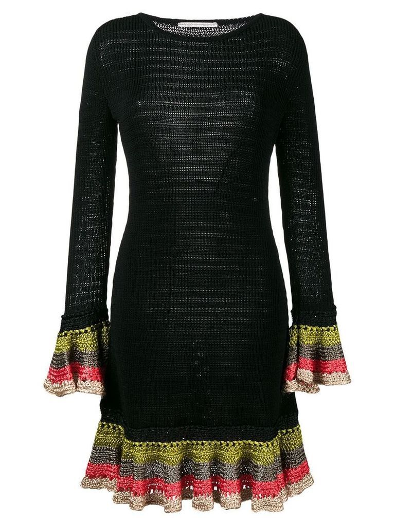 Marco De Vincenzo knitted ruffle cuff dress - Black