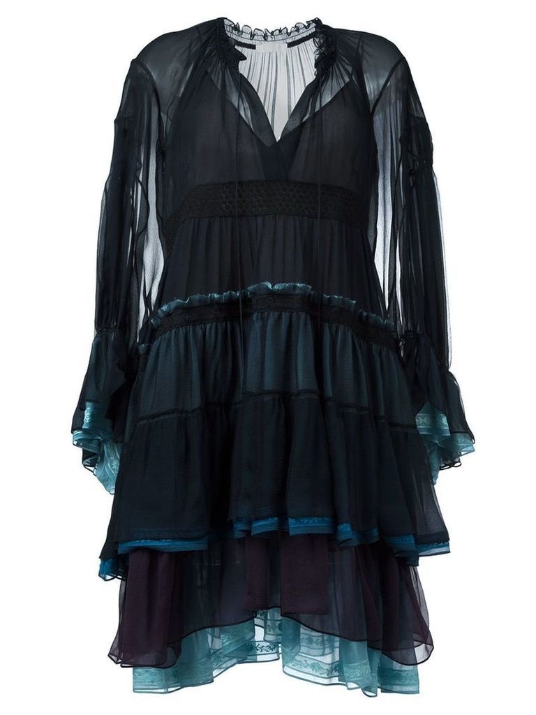 Chloé tiered colour block dress - Black