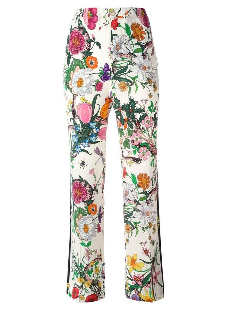 Gucci Flora Snake print trousers - White