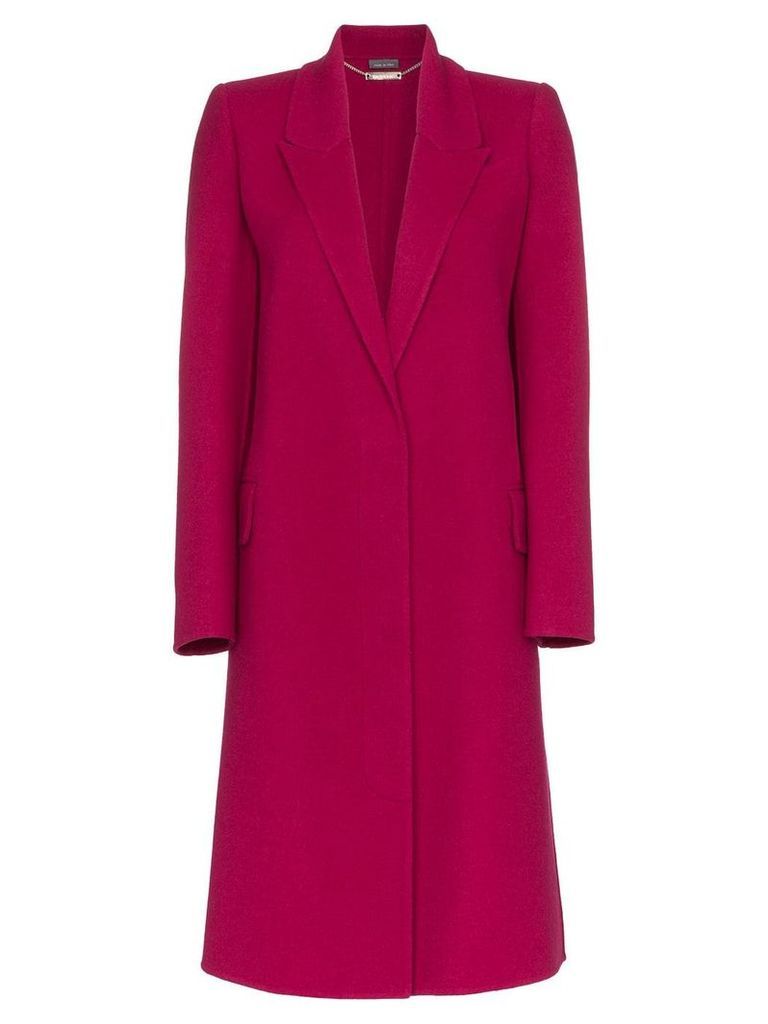 Alexander McQueen single breasted cashmere blend coat - Pink