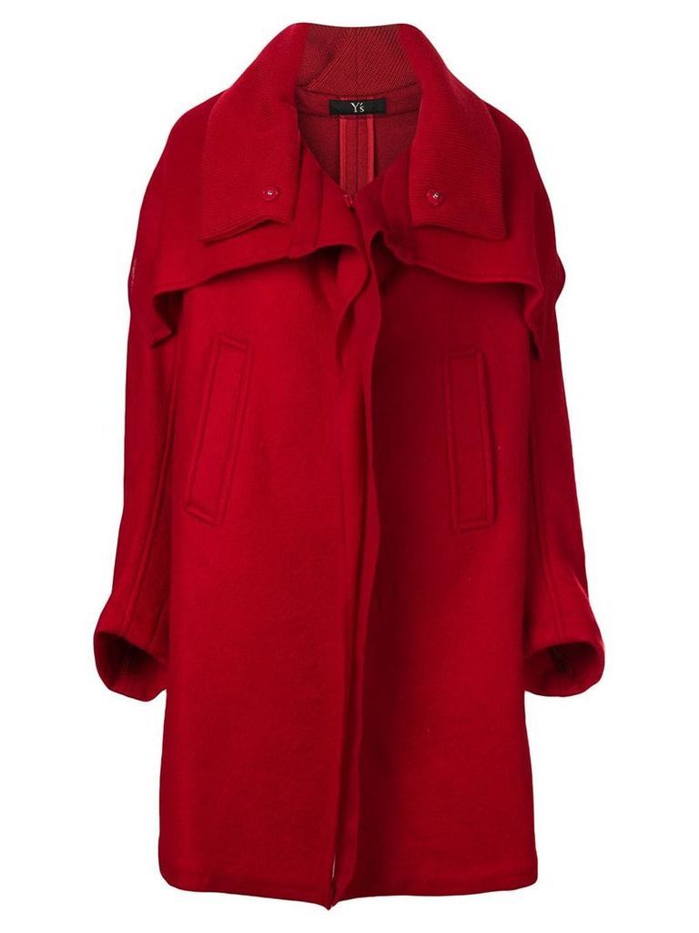 Y's oversized single breasted coat - Red