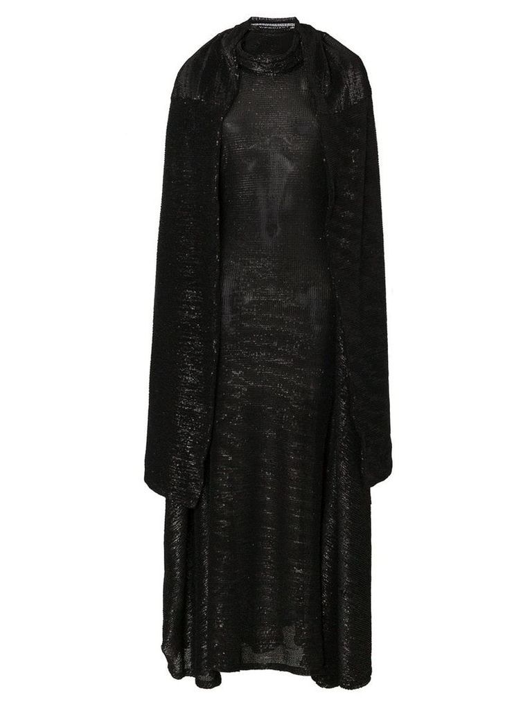 Y/Project high neck long sleeve sequin gown - Black