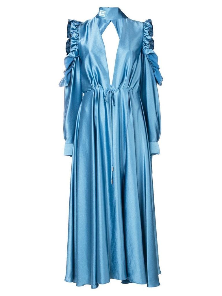 Off-White flared long dress - Blue