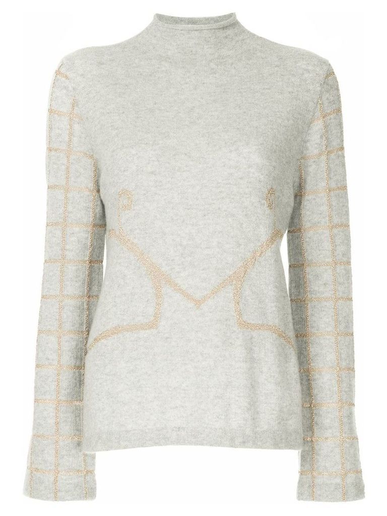 Onefifteen embroidered knit sweater - Grey