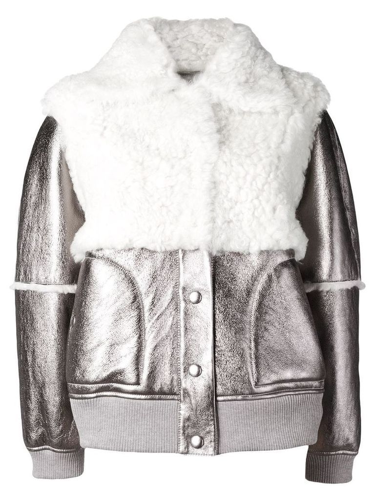 See by Chloé metallic shearling bomber jacket