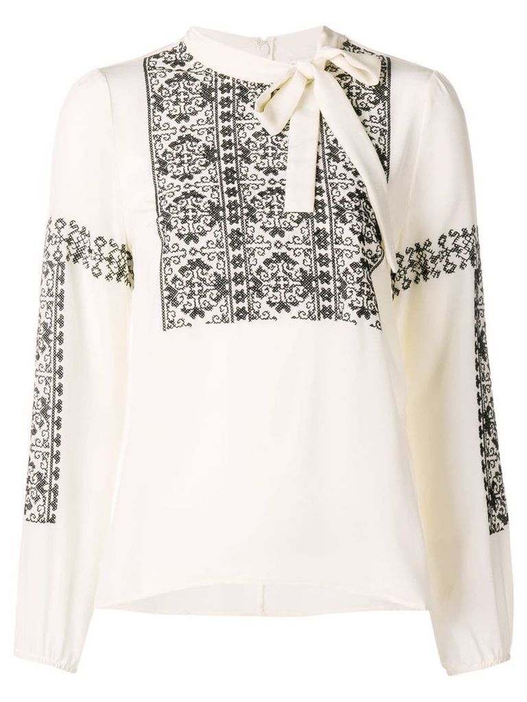 Red Valentino lace-embroidered blouse - White