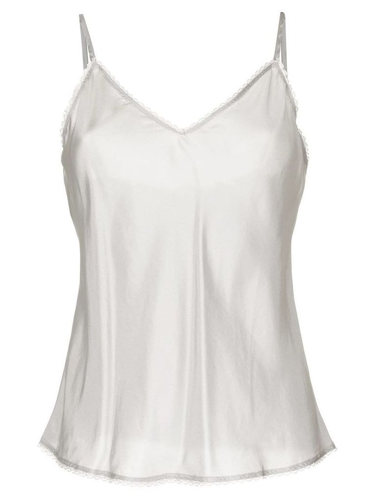 Lee Mathews V-neck cami top with lace - Grey