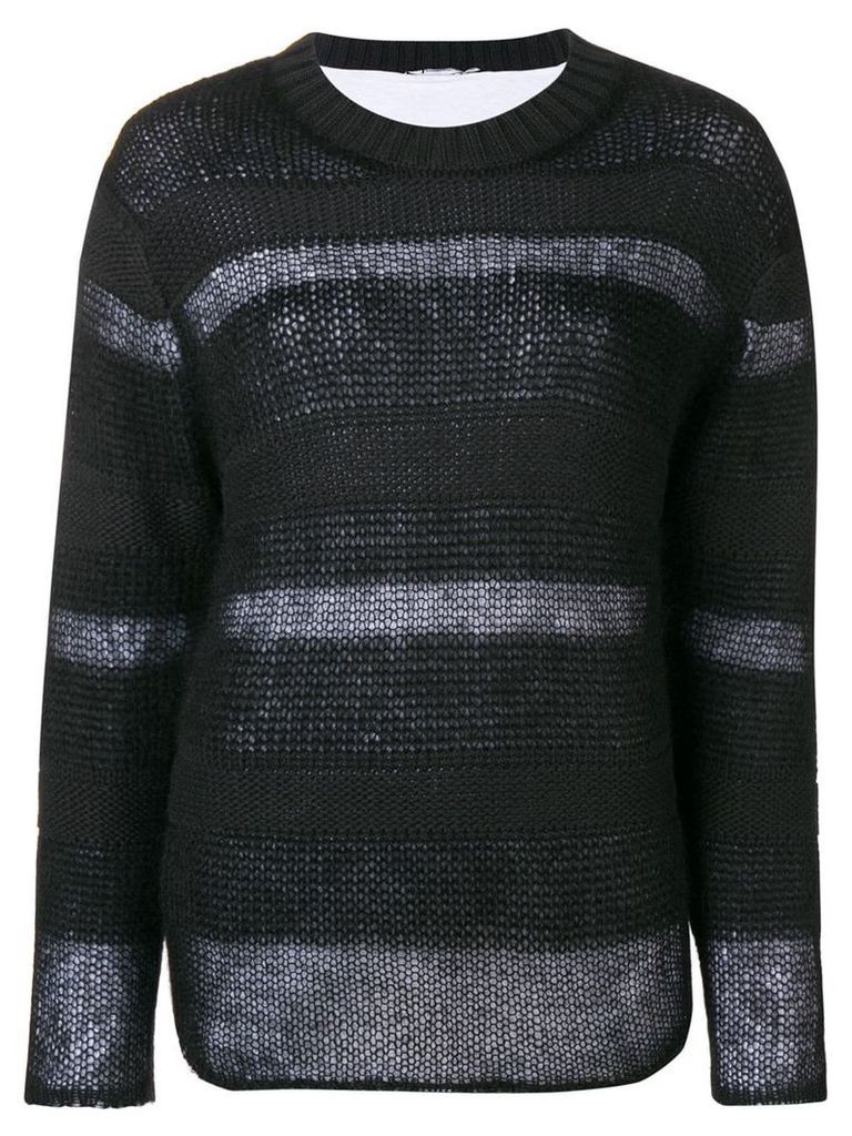 T By Alexander Wang stripe panel sweater - Black