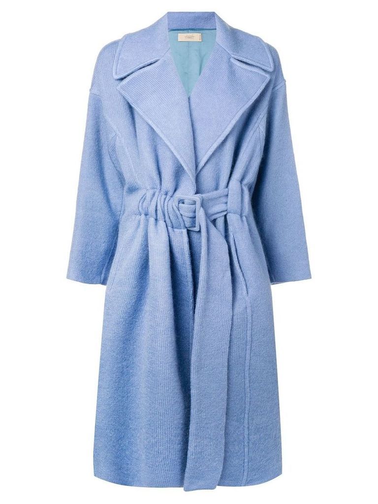 Maison Flaneur belted coat - Blue