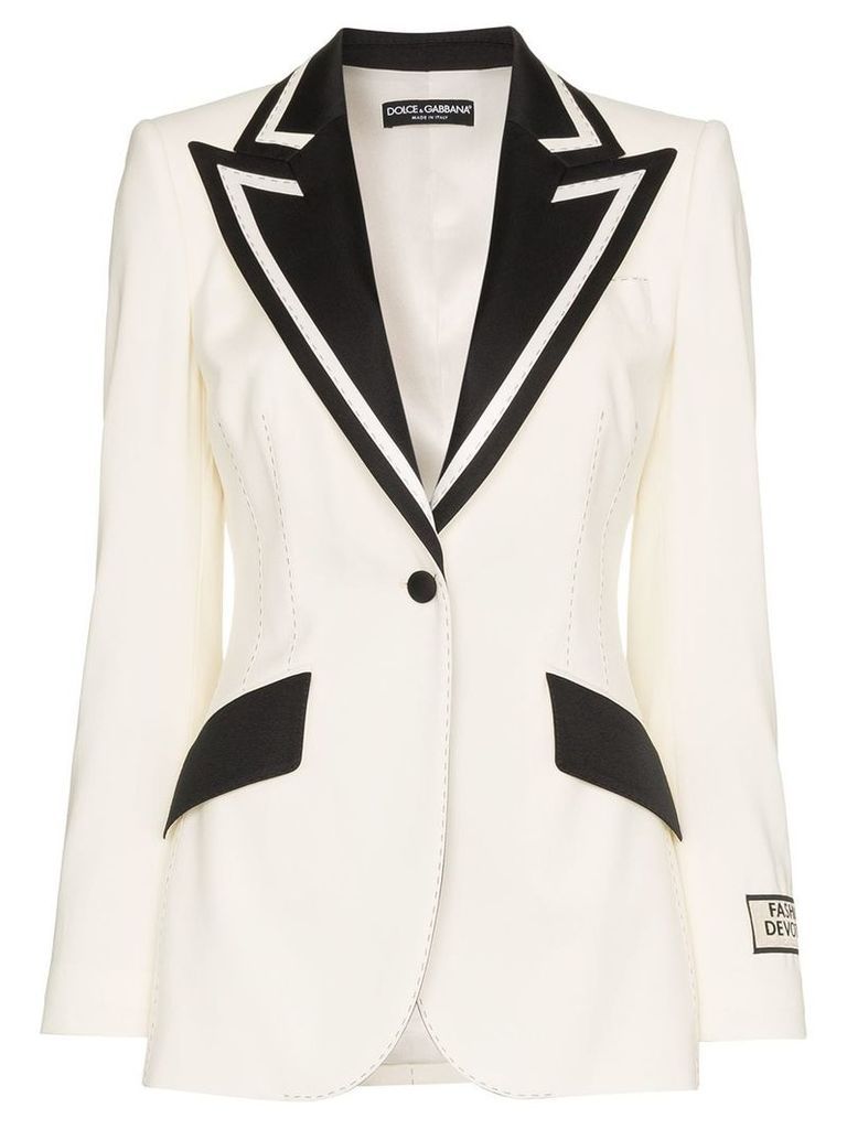 Dolce & Gabbana monochrome tux blazer - White