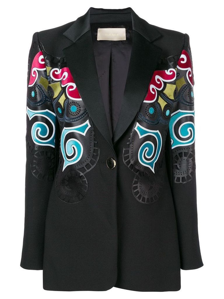 Elie Saab multicoloured print blazer - Black