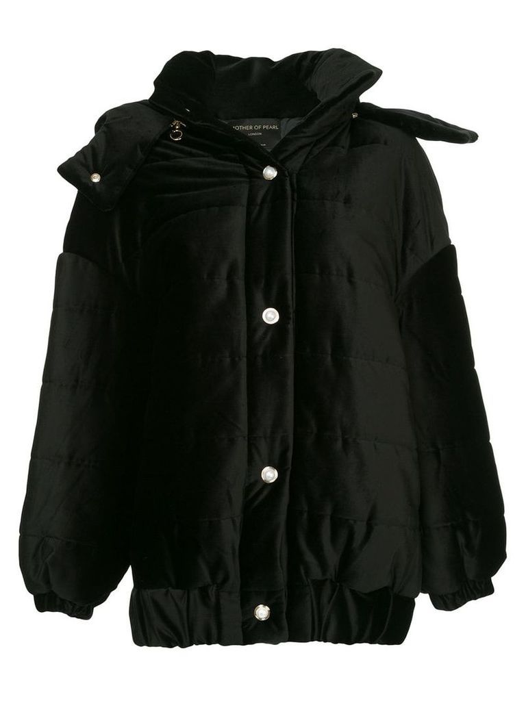 Mother Of Pearl Porter detachable hood velvet jacket - Black