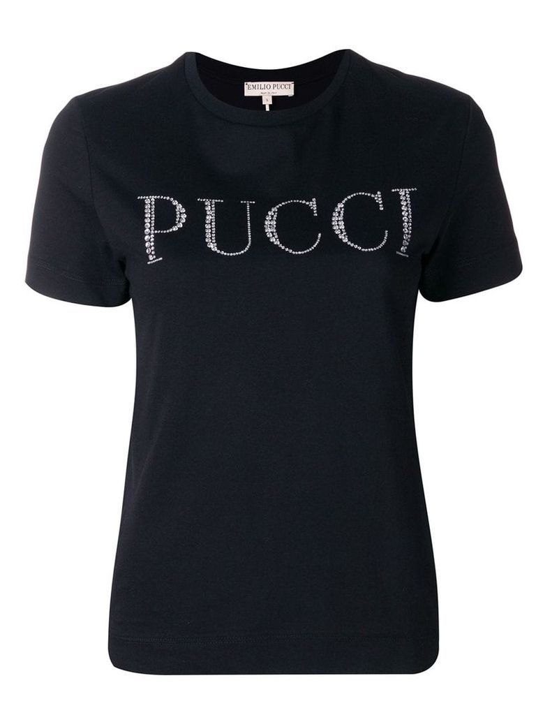 Emilio Pucci Crystal Embellished Logo T-shirt - Black