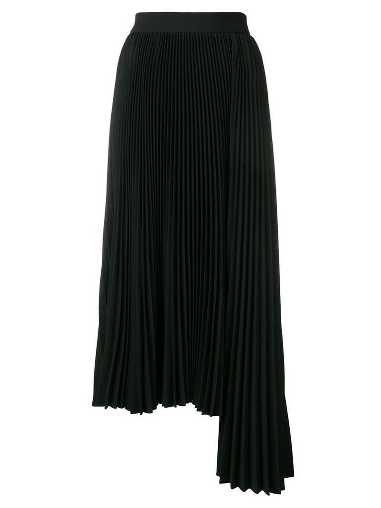 MSGM pleated asymmetric skirt - Black