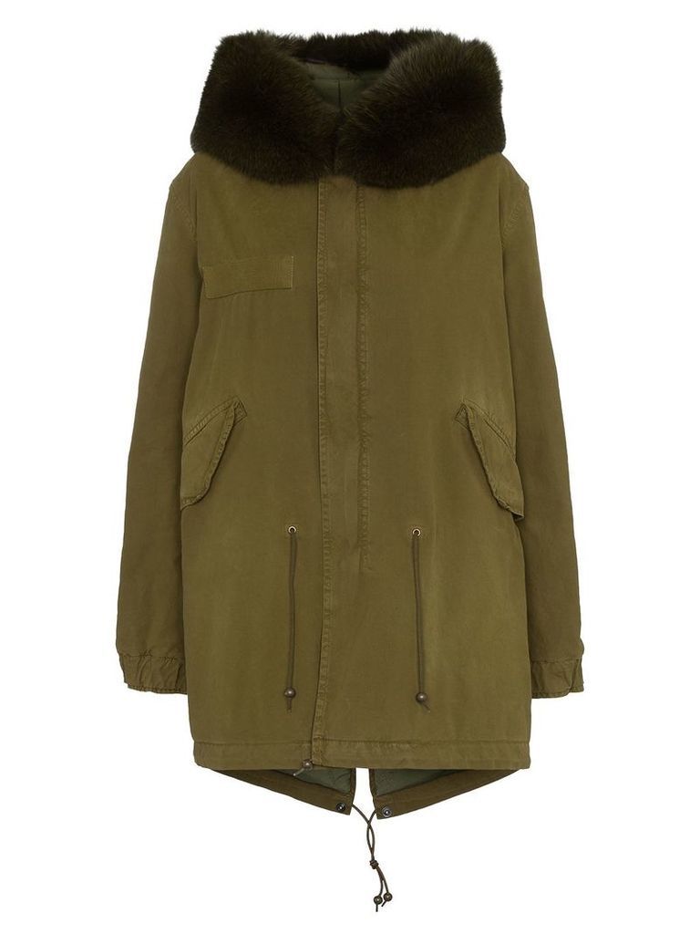 Mr & Mrs Italy Hooded fur trim cotton parka - Green