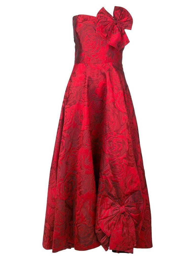 Bambah rose patterned silk dress - Red