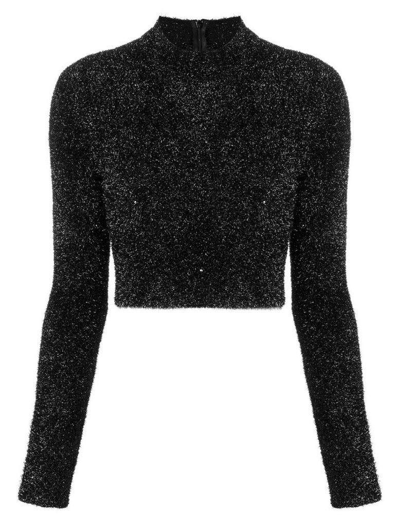 Versus faux fur cropped sweater - Black