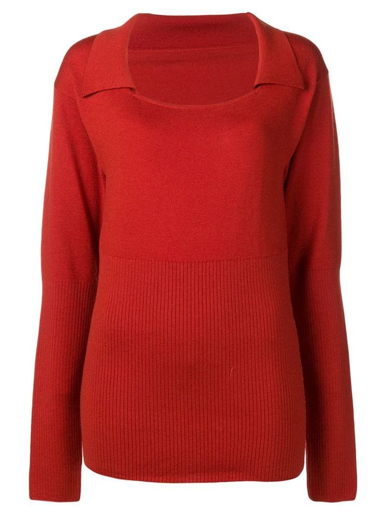 Jacquemus long-sleeve fitted sweater - Red
