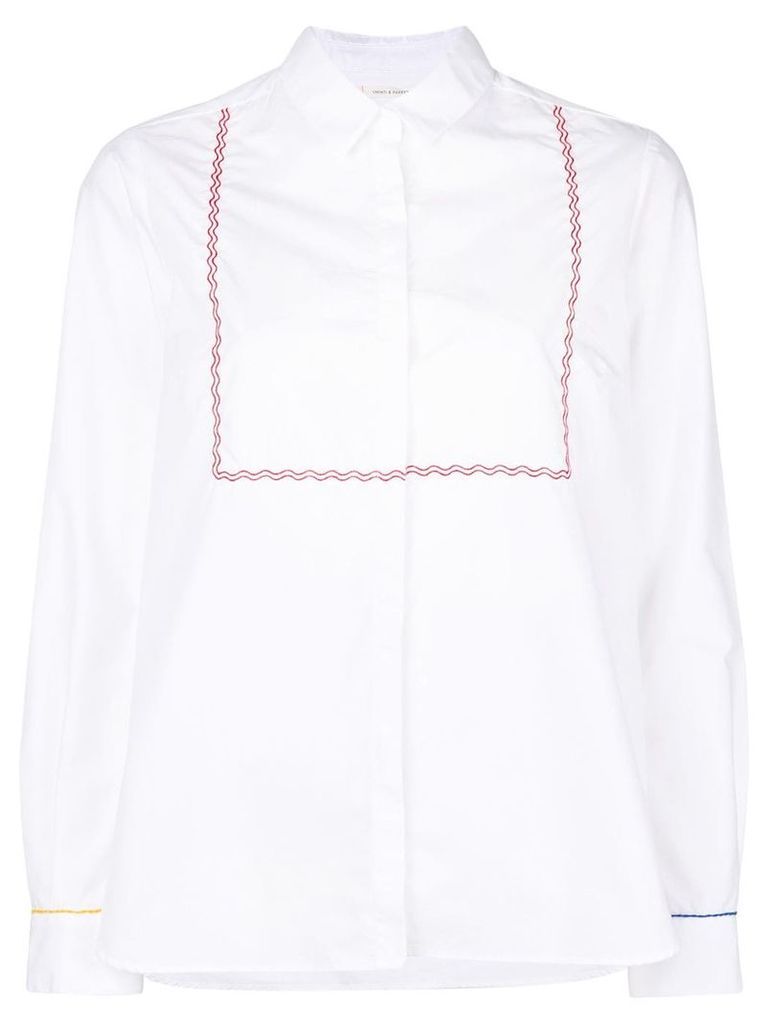 Chinti & Parker embroidered long-sleeve shirt - White