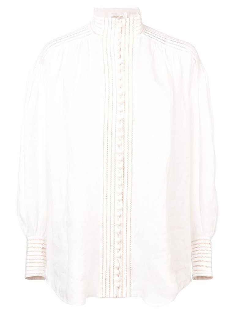 Zimmermann high neck shirt - White