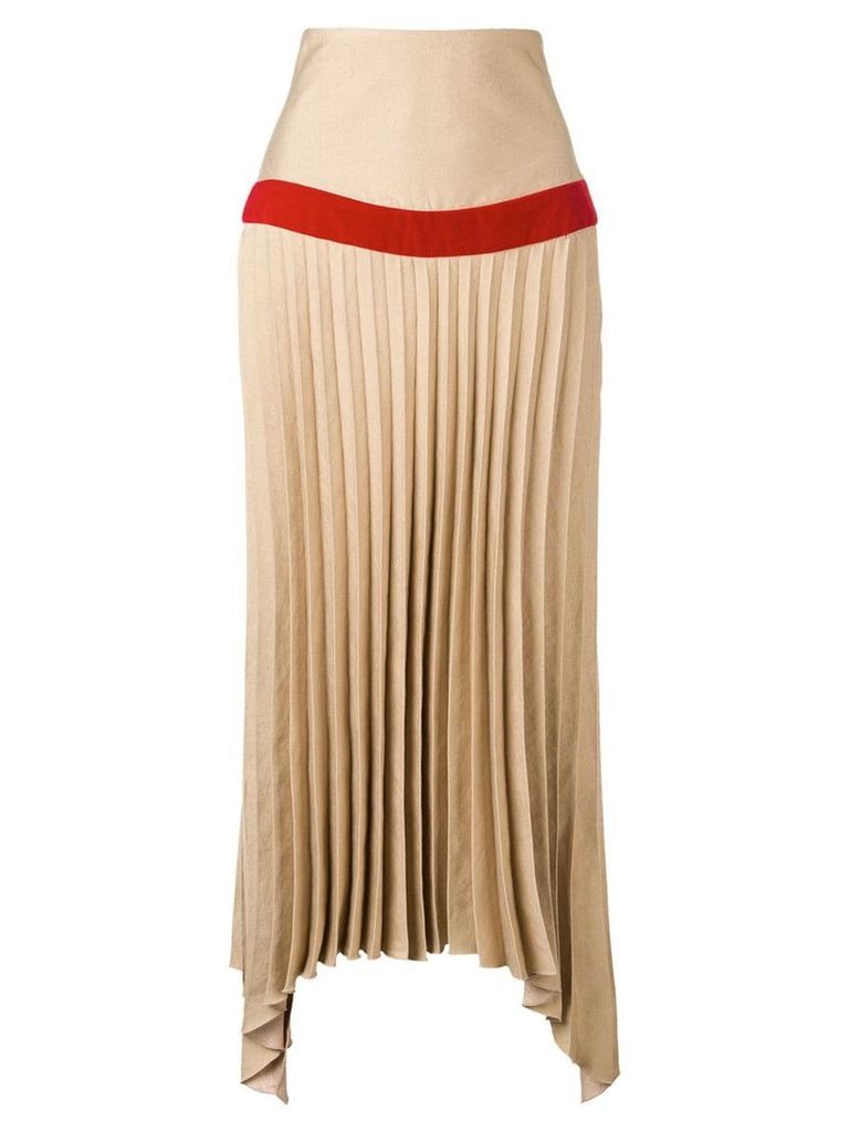 Atu Body Couture asymmetric pleated skirt - Brown