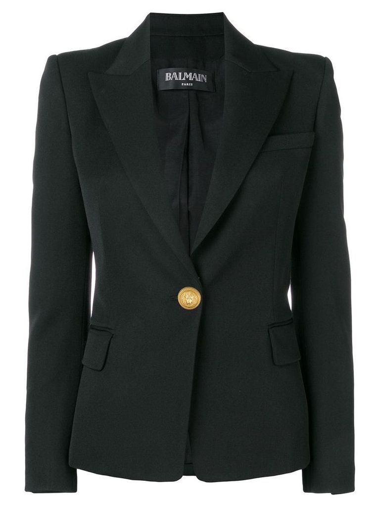 Balmain single breasted coat - Black