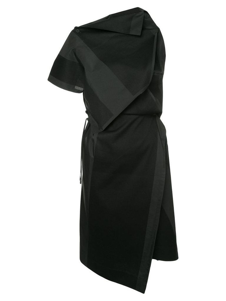 132 5. Issey Miyake printed asymmetric dress - Black