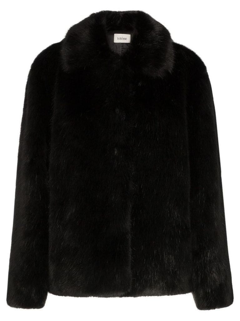 Toteme collared faux fur jacket - Black