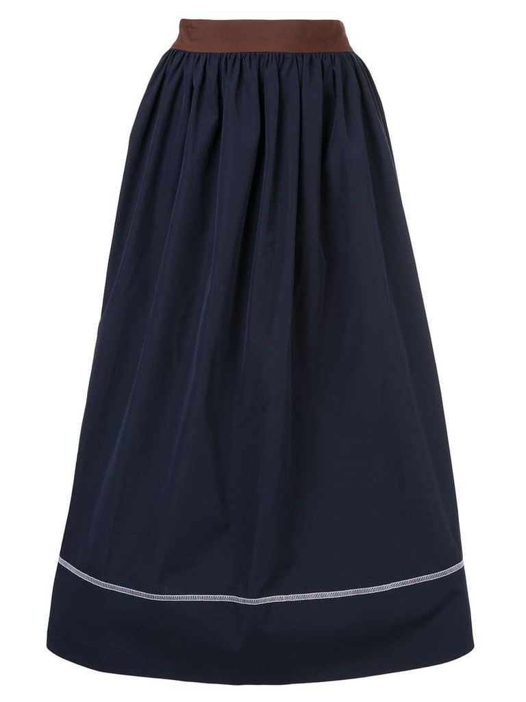 Marni contrast piping midi skirt - Blue