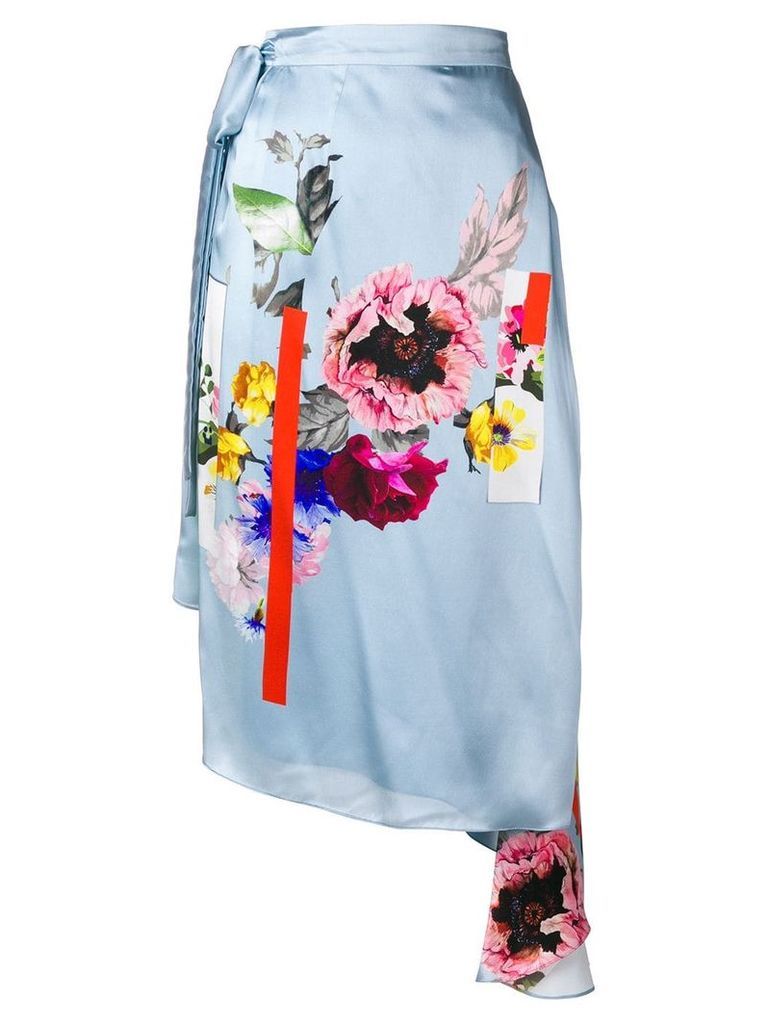 Preen By Thornton Bregazzi Nadine sketchbook floral skirt - Blue