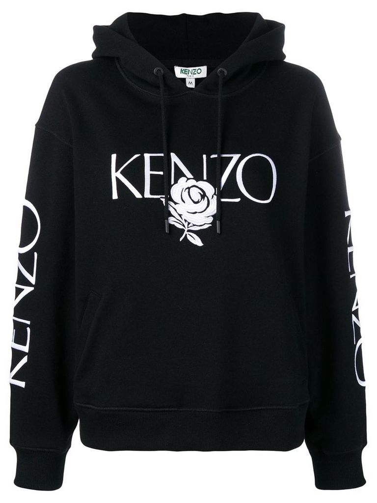 Kenzo Floral logo hoodie - Black