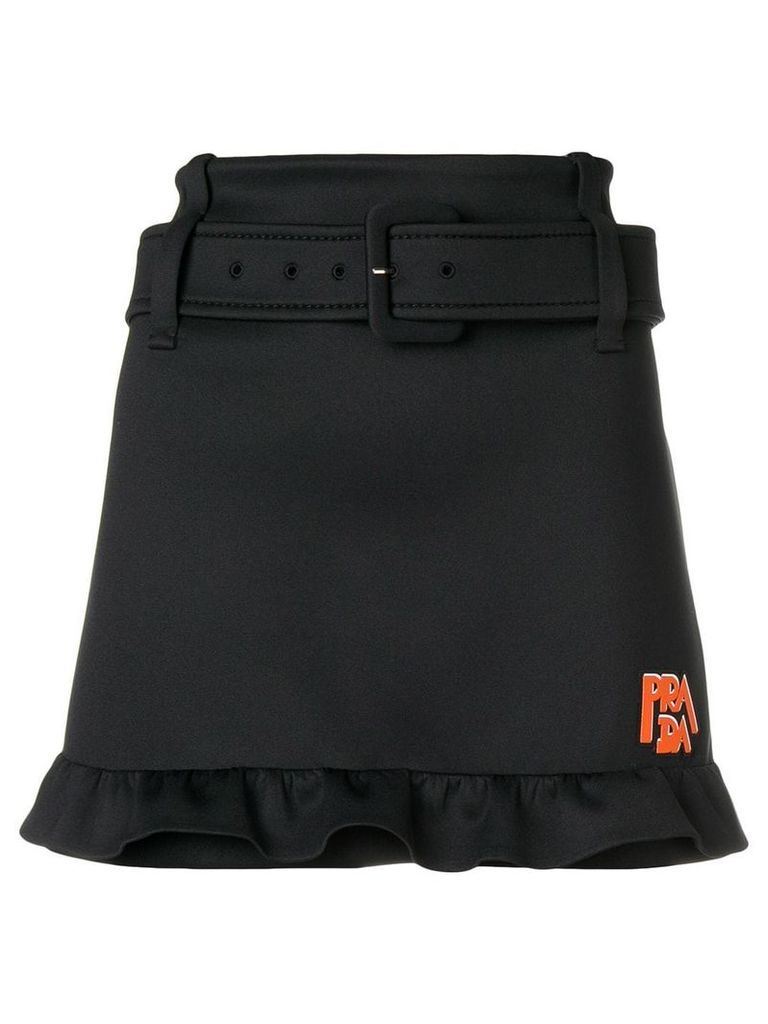Prada belted short skirt - Black