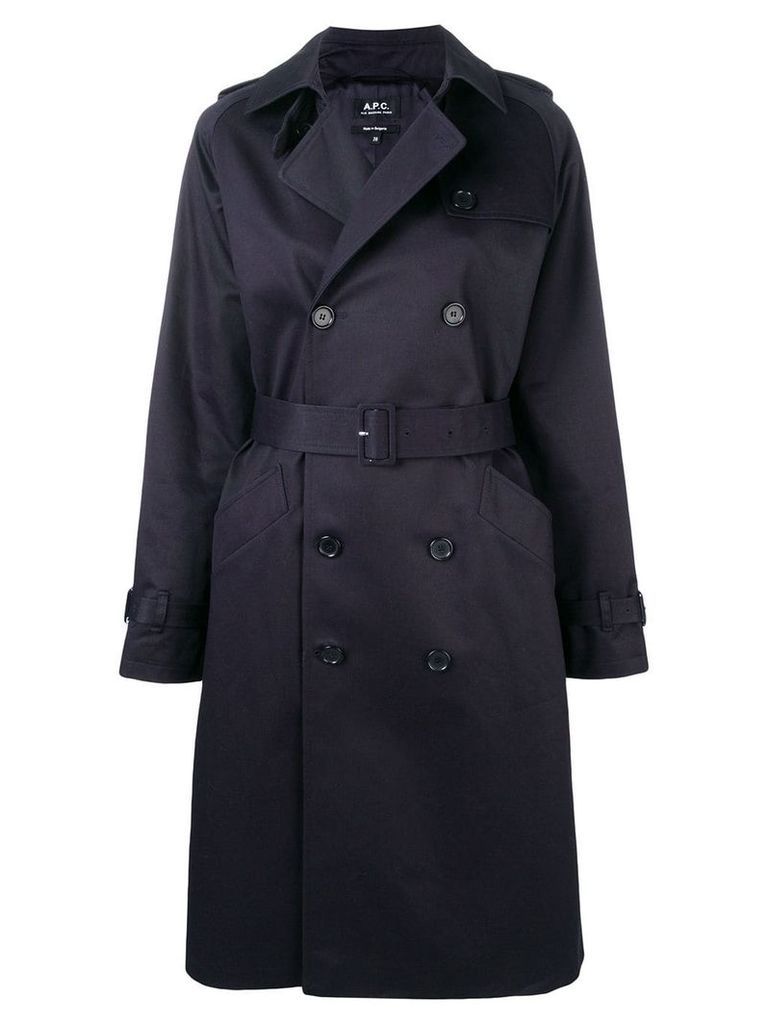 A.P.C. belted trench coat - Blue