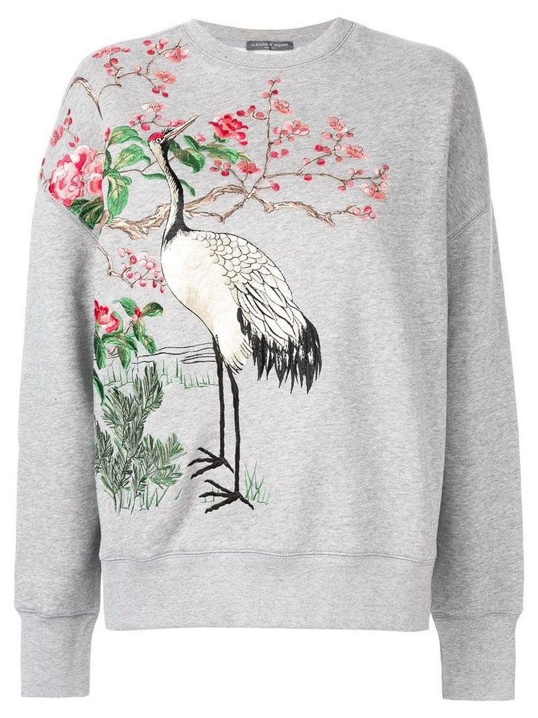 Alexander McQueen Japanese Embroidered sweater - Grey